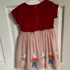 Mini Boden Red Bunny Tulle Christmas Dress 7-8y